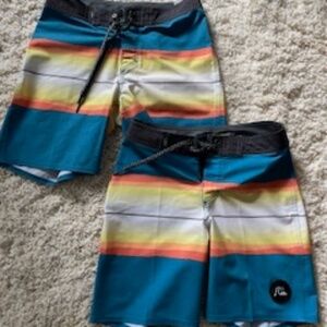 QUICKSILVER -2 PAIRS BOYS SWIM TRUNKS SIZE 25/10